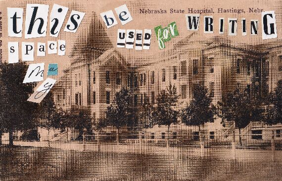 "May Be Used For Writing" Collage Postcard