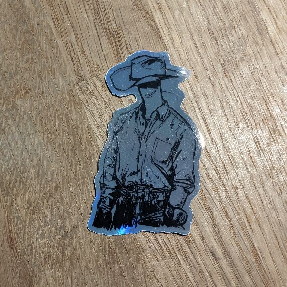 Holographic Cowboy Sticker