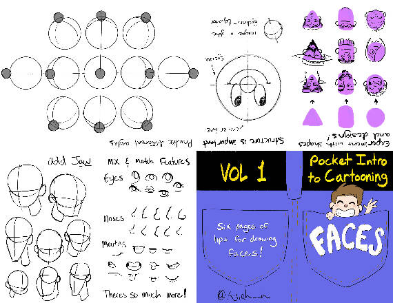 Printable Zine - Pocket Intro to Cartooning Faces